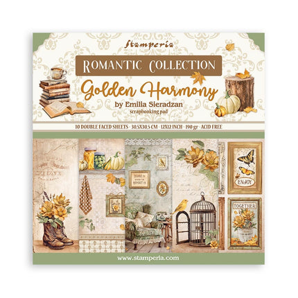 Papierblok 30,5x30,5 cm - 10 vellen - Golden Harmony