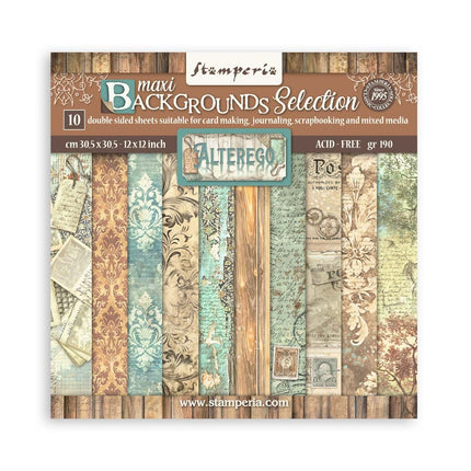 Papierblok 30,5x30,5 cm - 10 vellen Maxi Background selection - Alterego
