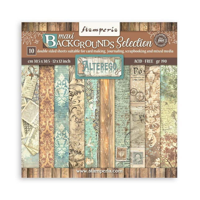 Papierblok 30,5x30,5 cm - 10 vellen Maxi Background selection - Alterego