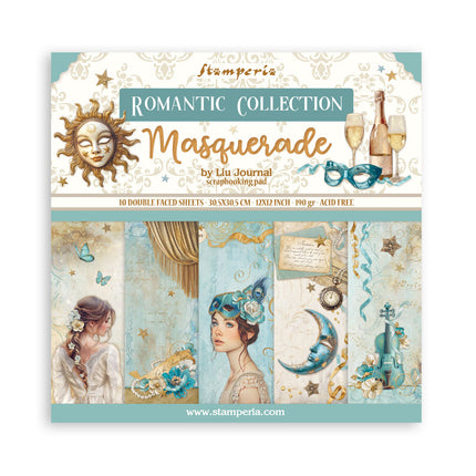 Papierblok 30,5x30,5 cm - 10 vellen - Masquerade