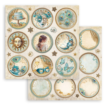 Papierblok 30,5x30,5 cm - 10 vellen - Masquerade