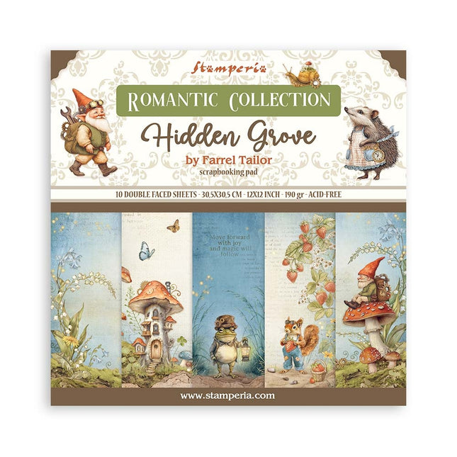 Papierblok 30,5x30,5 cm - 10 vellen - Hidden Grove
