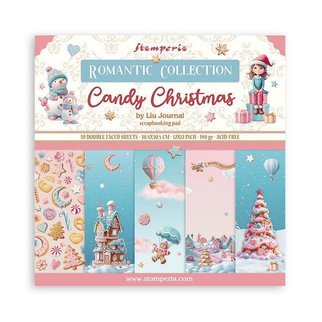 Papierblok 30,5x30,5 cm - 10 vellen - Candy Christmas