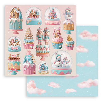 Papierblok 30,5x30,5 cm - 10 vellen - Candy Christmas