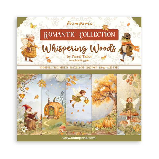 Papierblok 30,5x30,5 cm - 10 vellen - Whispering woods