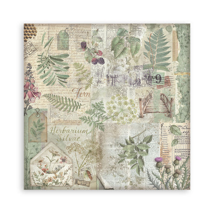 Papierblok 30,5x30,5 cm - 10 vellen Background selection - Herbarium Silvae
