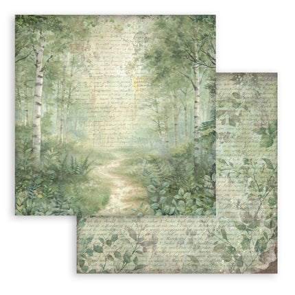 Papierblok 30,5x30,5 cm - 10 vellen Background selection - Herbarium Silvae