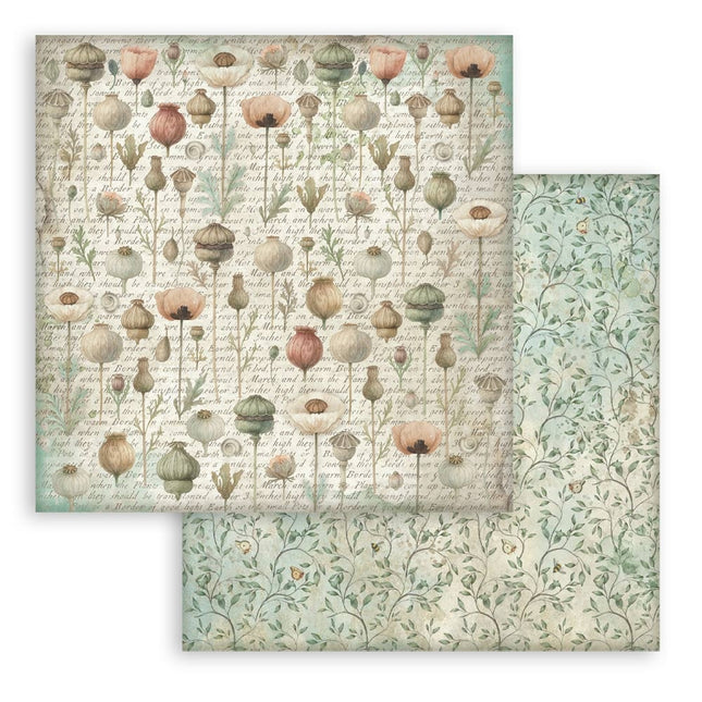Papierblok 30,5x30,5 cm - 10 vellen Background selection - Herbarium Silvae