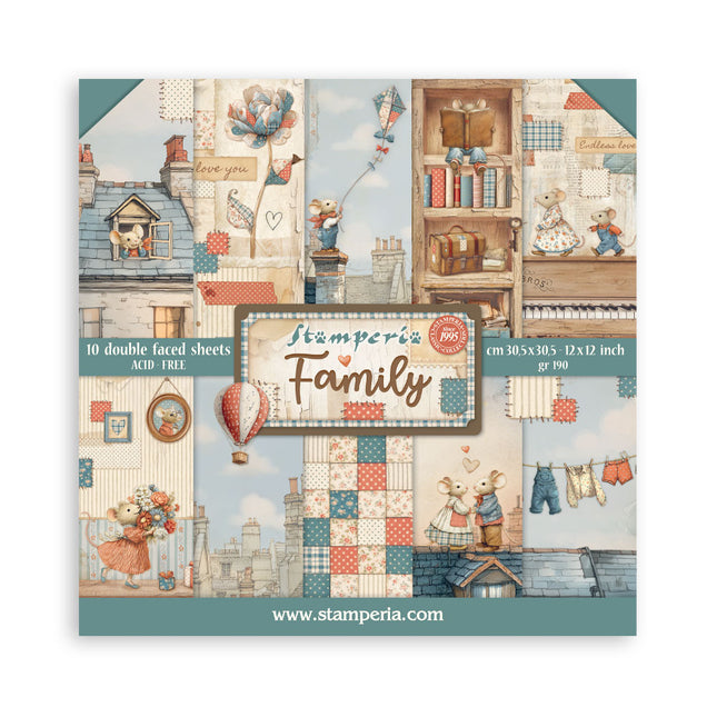 Scrapbooking Pad 10 sheets cm 30,5x30,5 (12"x12") - Family