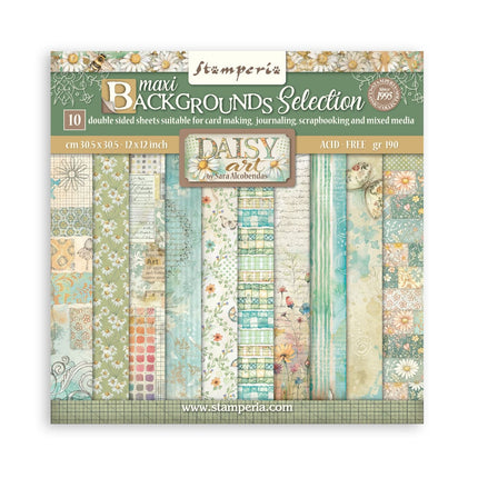 Scrapbooking Pad 10 sheets cm 30,5x30,5 (12"x12") Background selection - Daisy Art