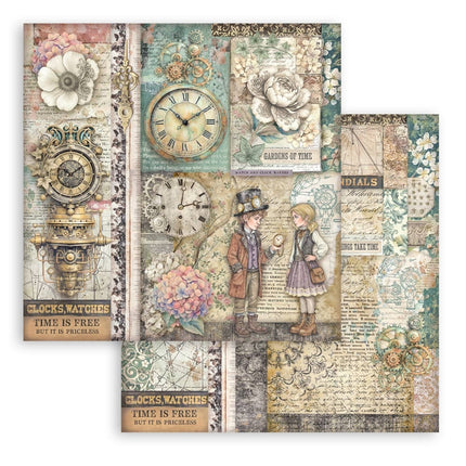 Scrapbooking Printed Pad for Art and Craft 10 sheets cm 30,5x30,5 (12"x12") - Gardens of Time