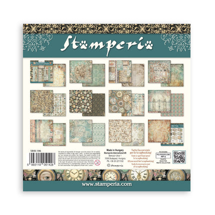 Scrapbooking Printed Pad for Art and Craft 10 sheets cm 30,5x30,5 (12"x12") Backgrounds - Gardens of Time