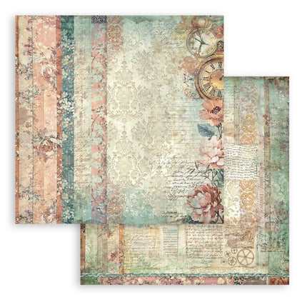 Scrapbooking Printed Pad for Art and Craft 10 sheets cm 30,5x30,5 (12"x12") Backgrounds - Gardens of Time