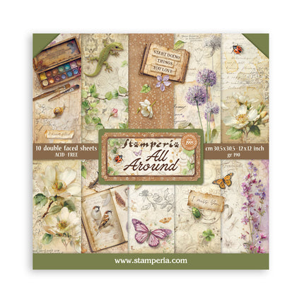 Scrapbooking Printed Pad for Art and Craft 10 sheets cm 30,5x30,5 (12"x12") - All Around