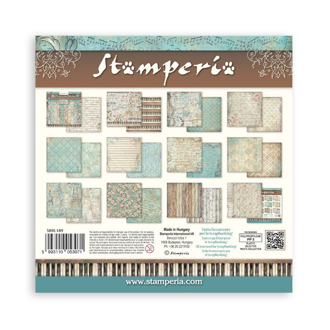 Scrapbooking Printed Pad for Art and Craft 10 sheets cm 30,5x30,5 (12"x12") Backgrounds - Symphony