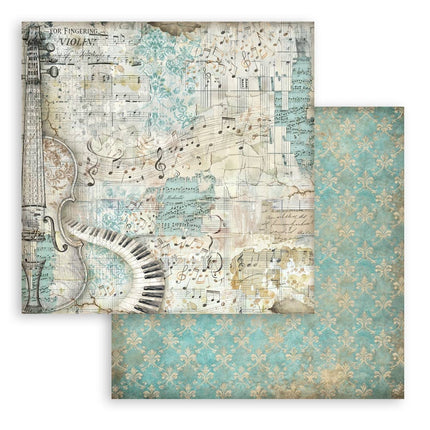 Scrapbooking Printed Pad for Art and Craft 10 sheets cm 30,5x30,5 (12"x12") Backgrounds - Symphony