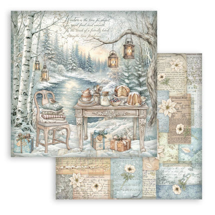 Scrapbooking Printed Pad for Art and Craft 10 sheets cm 30,5x30,5 (12"x12") - White Christmas