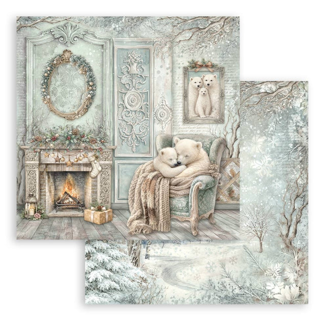 Scrapbooking Printed Pad for Art and Craft 10 sheets cm 30,5x30,5 (12"x12") - White Christmas