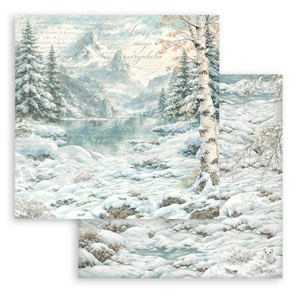 Scrapbooking Printed Pad for Art and Craft 10 sheets cm 30,5x30,5 (12"x12") Backgrounds - White Christmas