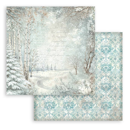 Scrapbooking Printed Pad for Art and Craft 10 sheets cm 30,5x30,5 (12"x12") Backgrounds - White Christmas