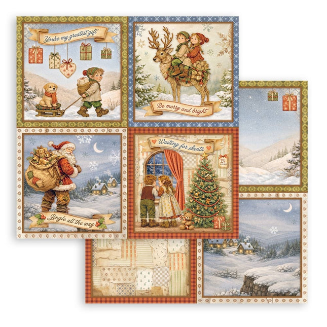 Scrapbooking Printed Pad for Art and Craft 10 sheets cm 30,5x30,5 (12"x12") - Silent Night
