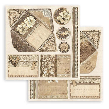 Papierblok 30,5x30,5 cm - 10 vellen - Old Lace