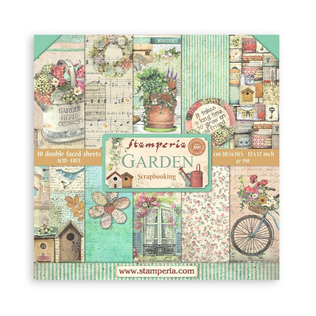 Papierblok 30,5x30,5 cm - 10 vellen - Garden
