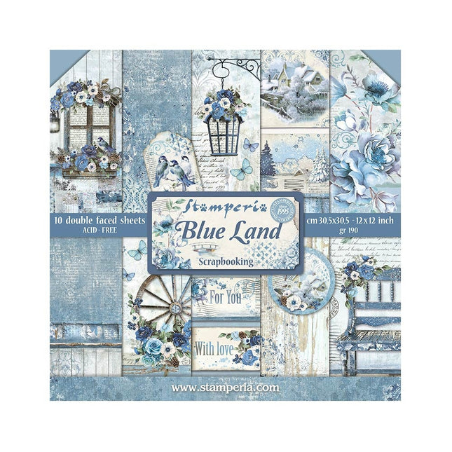 Papierblok 30,5x30,5 cm - 10 vellen - Blue Land