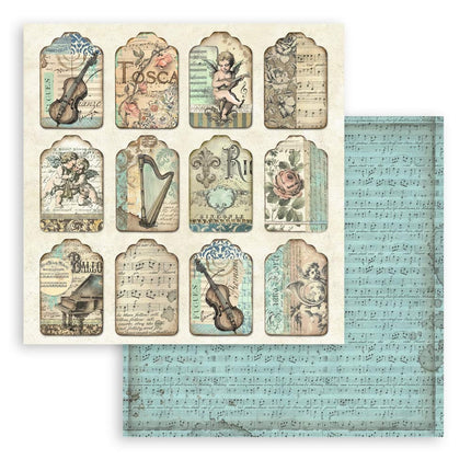 Papierblok 30,5x30,5 cm - 10 vellen - Music