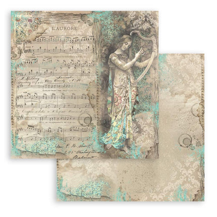 Papierblok 30,5x30,5 cm - 10 vellen - Music