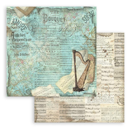 Papierblok 30,5x30,5 cm - 10 vellen - Music