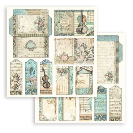 Papierblok 30,5x30,5 cm - 10 vellen - Music