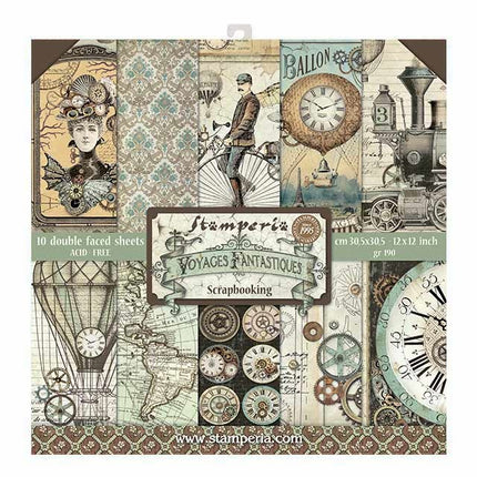 Paperpad Voyages Fantastiques Dubbelzijdig - 30,5x30,5 cm - 10 vellen