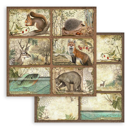 Papierblok 30,5x30,5 cm - 10 vellen - Forest