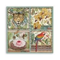 Dubbelzijdig Scrapbook Papier - Amazonia square tags