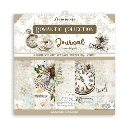 Papierblok 30,5 × 30,5 cm - 10 vellen - Romantic Journal