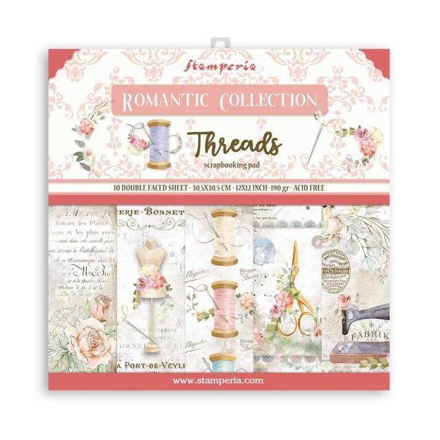 Papierblok 30,5 × 30,5 cm - 10 vellen - Romantic Threads