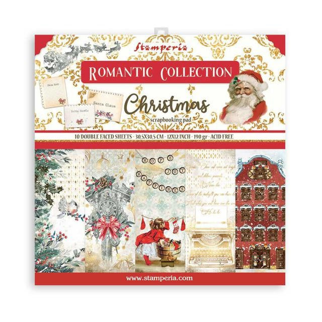Papierblok 30,5x30,5 cm - 10 vellen - Romantic Christmas