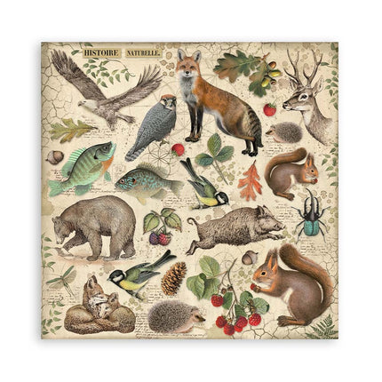 Papierblok 20,3x20,3 cm - 10 vellen - Forest