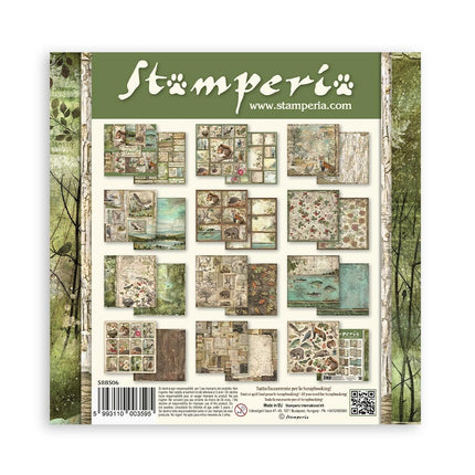 Papierblok 20,3x20,3 cm - 10 vellen - Forest