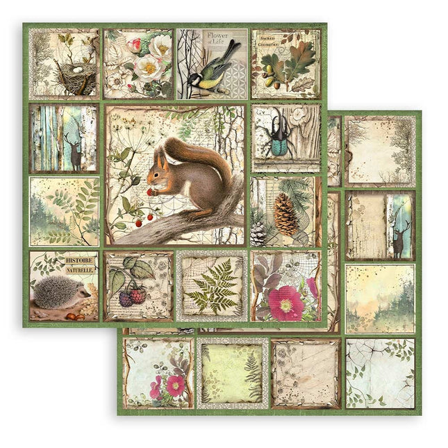 Papierblok 20,3x20,3 cm - 10 vellen - Forest