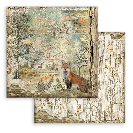 Papierblok 20,3x20,3 cm - 10 vellen - Forest