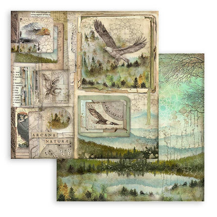 Papierblok 20,3x20,3 cm - 10 vellen - Forest