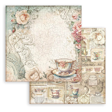 Papierblok 20,3x20,3 cm - 10 vellen - Brocante Antiques