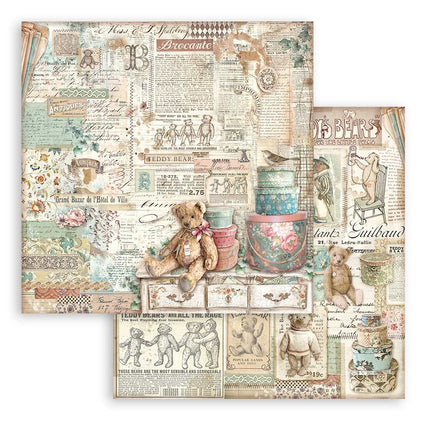 Papierblok 20,3x20,3 cm - 10 vellen - Brocante Antiques