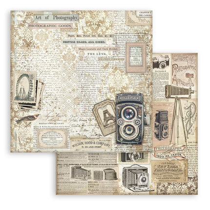 Papierblok 20,3x20,3 cm - 10 vellen - Brocante Antiques