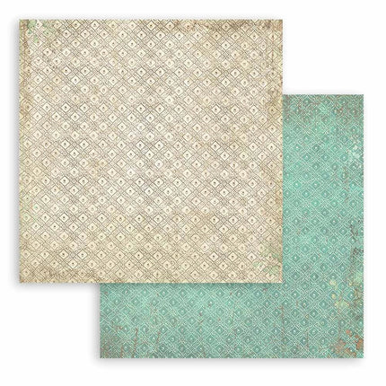 Papierblok 20,3x20,3 cm - 10 vellen -  Backgrounds Selection - Brocante Antiques