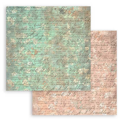 Papierblok 20,3x20,3 cm - 10 vellen -  Backgrounds Selection - Brocante Antiques