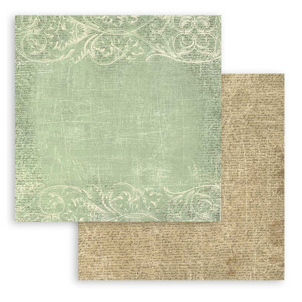 Papierblok 20,3x20,3 cm - 10 vellen -  Backgrounds Selection - Brocante Antiques