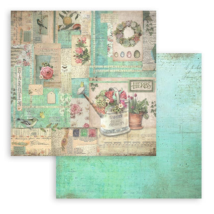 Papierblok 20,3x20,3 cm - 10 vellen - Garden